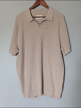 The Normal Brand Men's Waffle Stitch Polo Flax